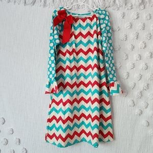 Flap Happy Aqua Chevron Lily Dress size 8 NWT